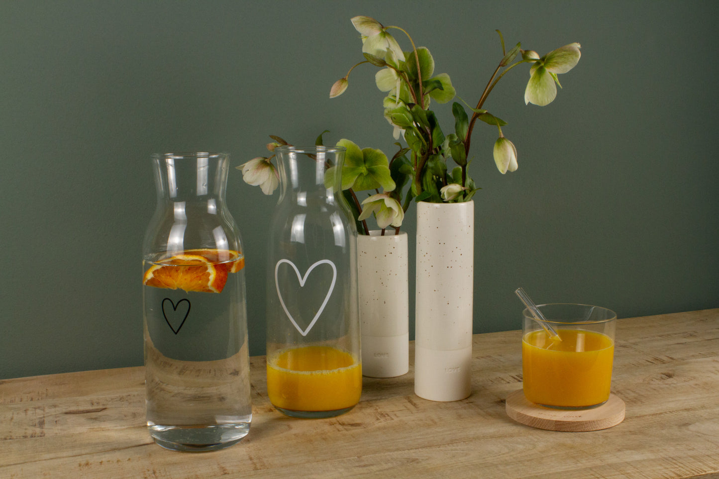 Set de 4 pailles en verre