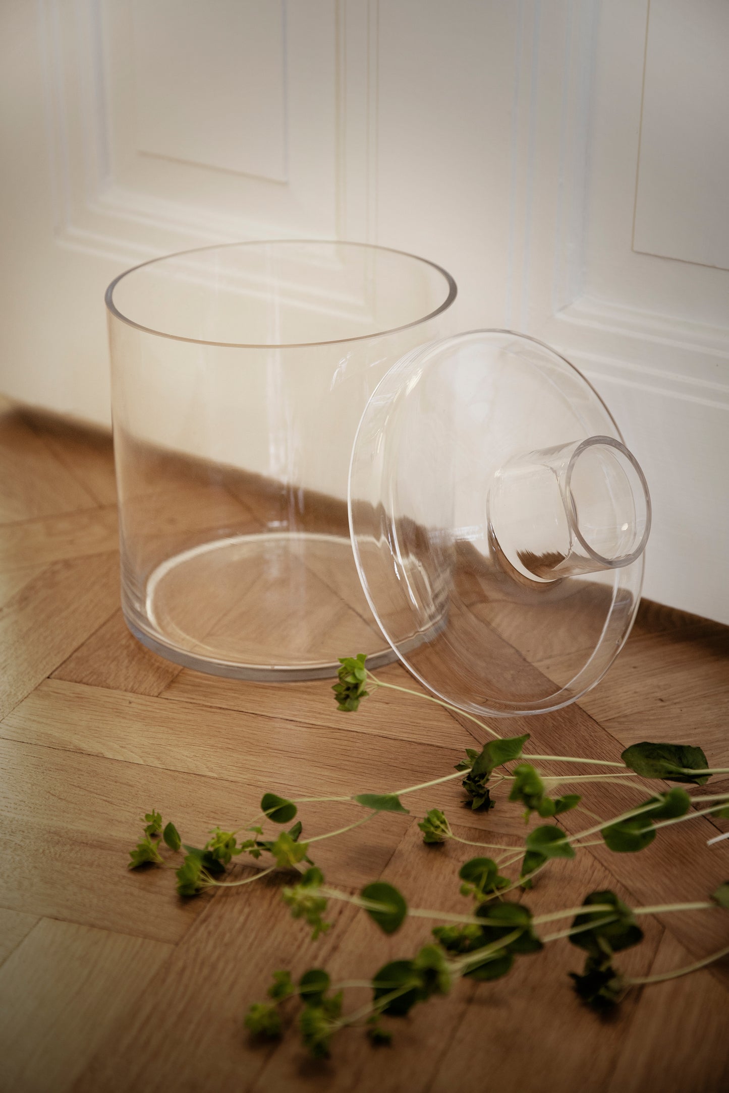 Vase en verre en deux pièces