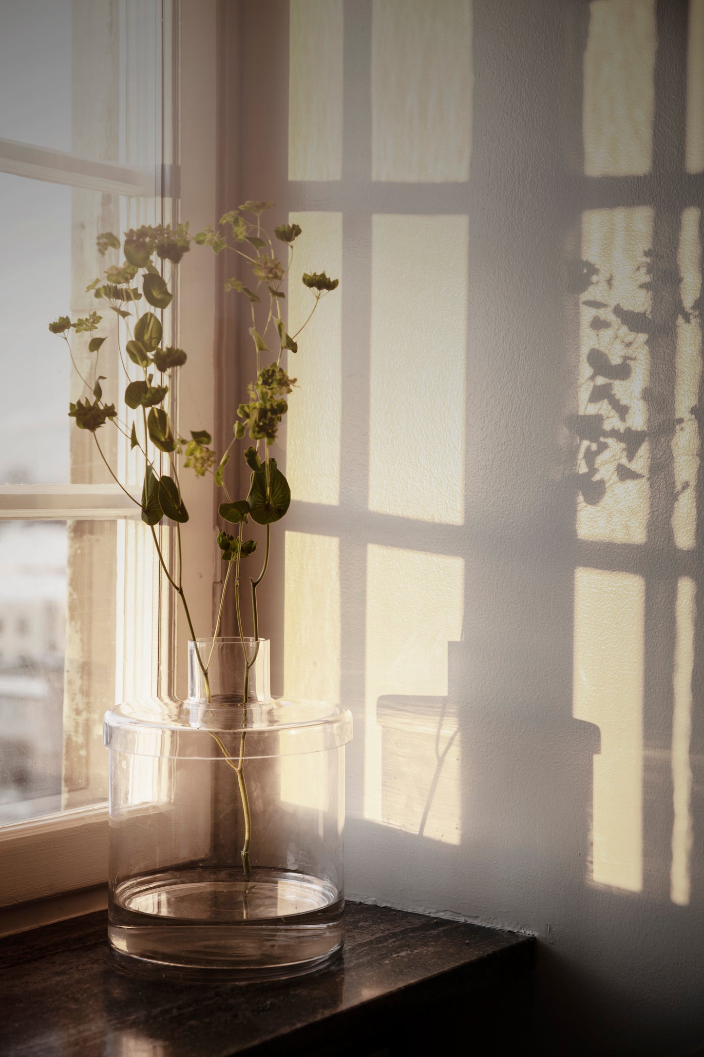 Vase en verre en deux pièces
