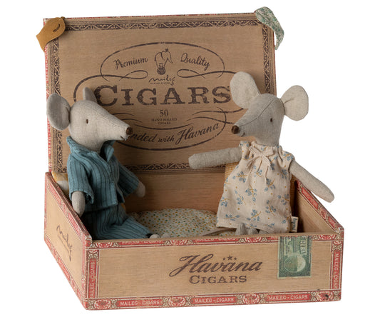 Boîte à cigares papa et maman souris